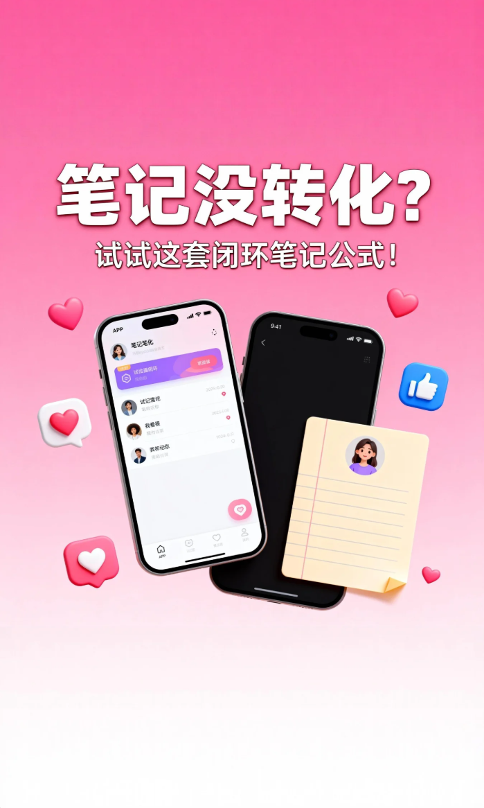 小红书笔记没转化？试试这套闭环笔记公式！