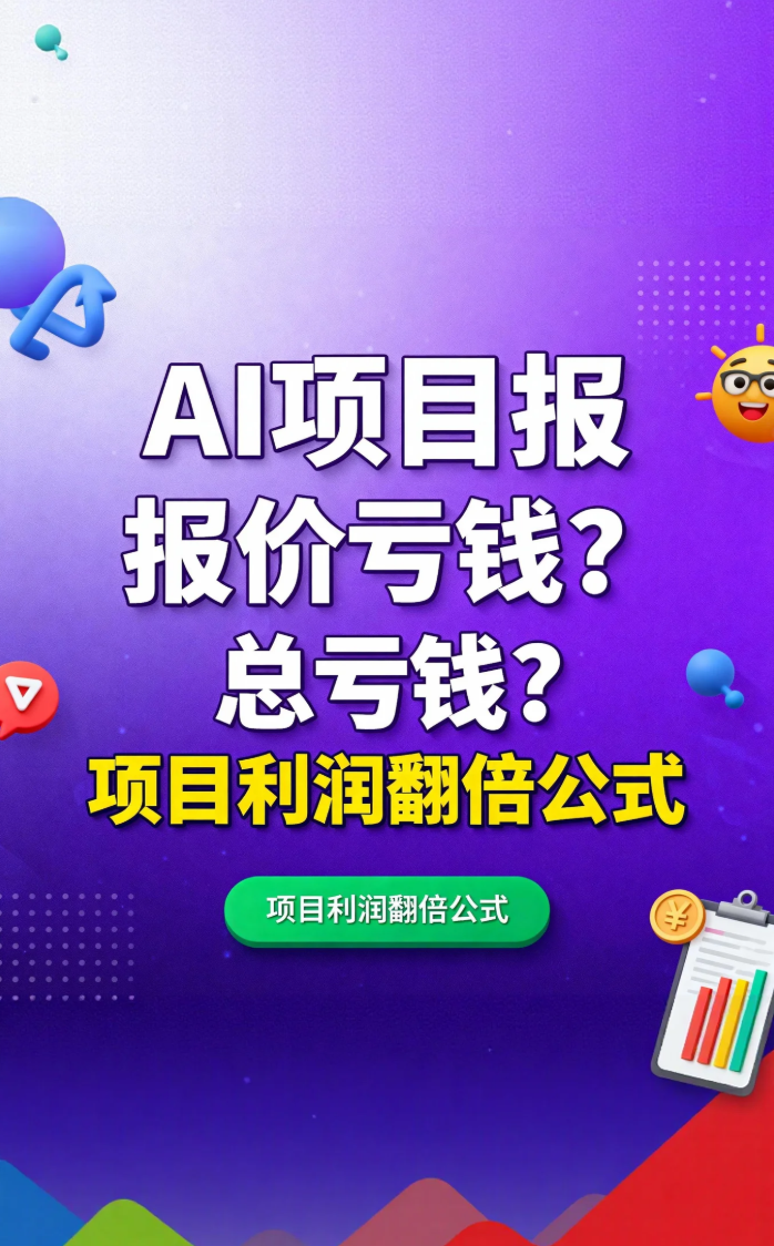AI项目报价总亏钱？这份指导手册让你的报价不再被压价（项目利润翻倍公式）